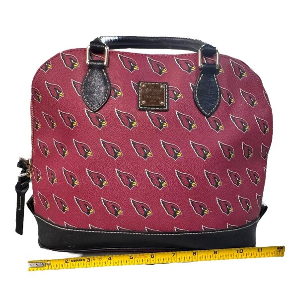 Dooney & Bourke NFL Arizona Cardinals Satchel Bag Red & Black Leather Trim READ - Picture 6 of 16